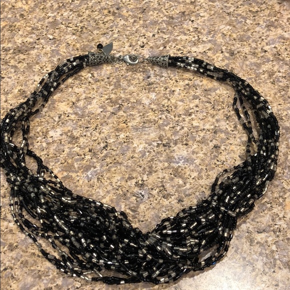 Coldwater Creek Black & Silver Necklace - Picture 5 of 8